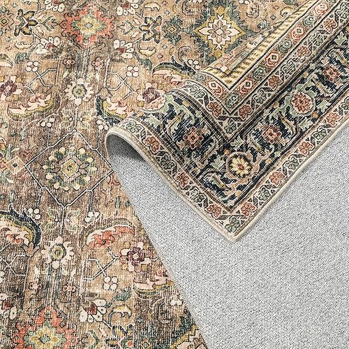 Miniatura 5 de WondRg Alfombra de pasillo de 2 x 6 pulgadas, lavable, antideslizante, suave, con estampado de cachemira, tapete para puerta, para pasillo, cocina,