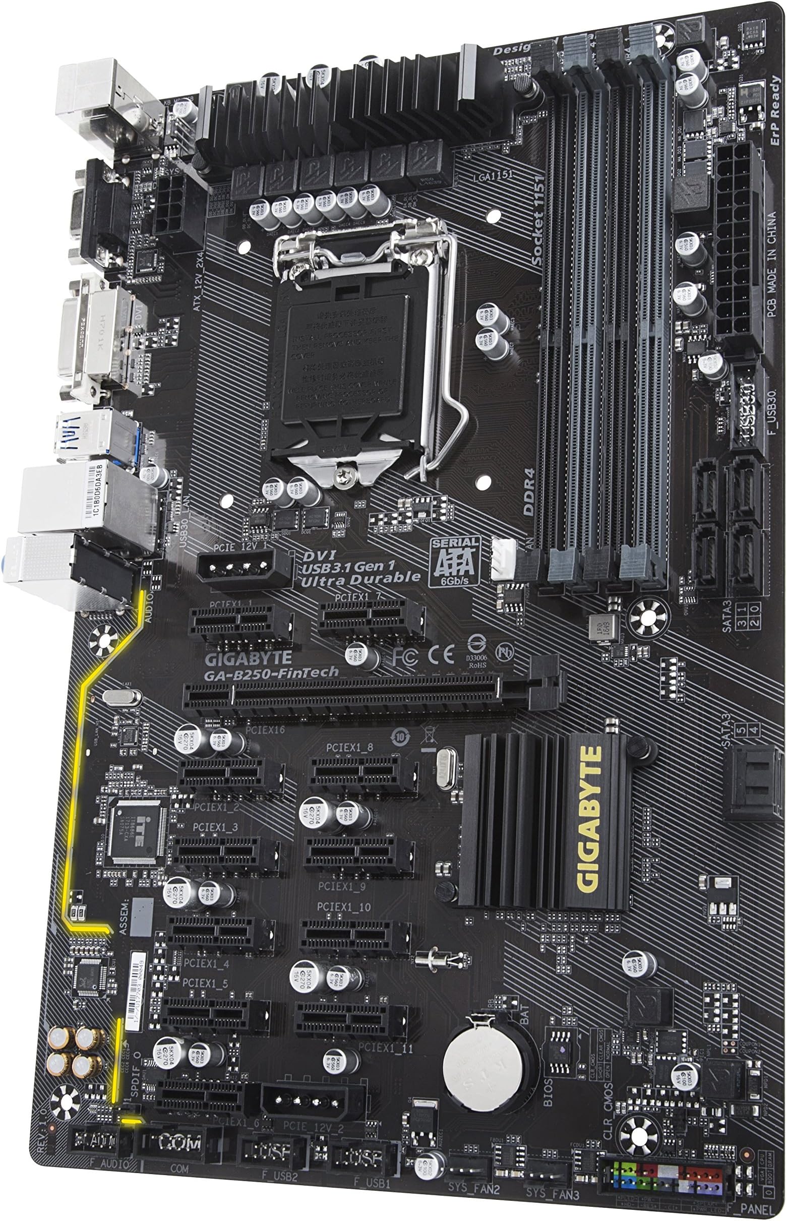 Amazon.com: Gigabyte GA-B250-FinTech LGA1151 Intel ATX Cryptocurrency ...