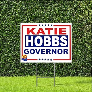 DesignThatSign Katie Hobbs Arizona for Arizona Governor 2022 Democratic Party Yard Sign with Metal H Stake
