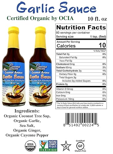 Miniatura 6 de Aminos de coco salsa de ajo Coconut secret 10onzas líquidas secreto de coco aminos de coco salsa de ajo 10 onzas líquidas