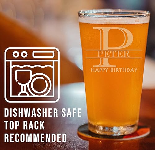 Miniatura 2 de Vaso de pinta grabado personalizado de 16 onzas – Regalos de cerveza, vasos grabados personalizados, regalo de jubilación personalizado para