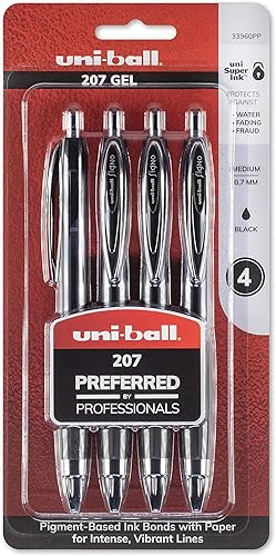 Miniatura 5 de uni-ball 207 bolígrafos de gel de impacto de punta gruesa, 0.039 pulgadas, negro, paquete de 12 y bolígrafos de gel uniball, 207 signo gel con punta