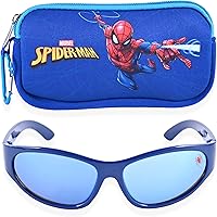 Vista 1 de Marvel Spiderman - Gafas de sol para niños con funda para gafas para niños, gafas de sol protectoras para niños