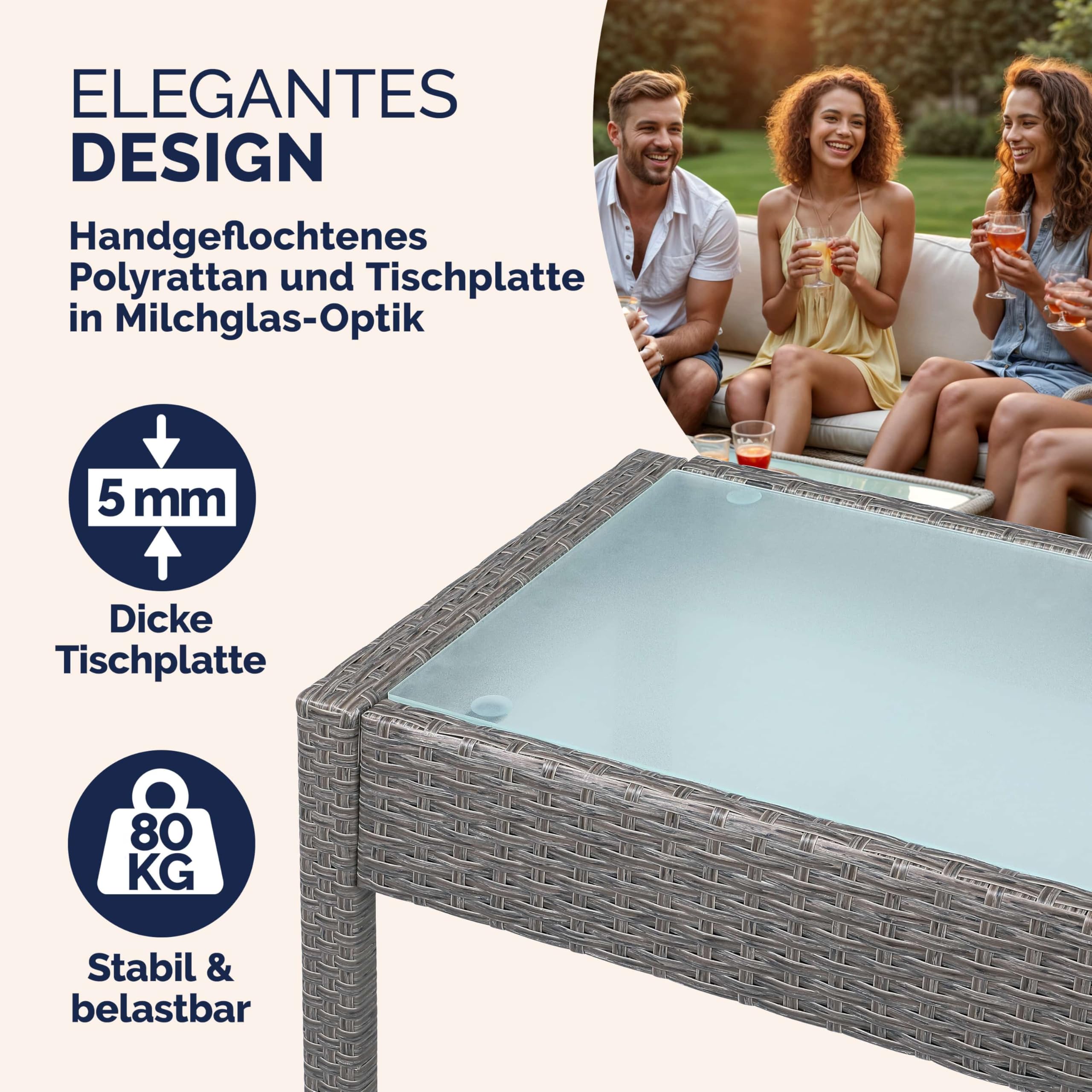 Casaria Tuinset - FSC®-gecertificeerd | Tafel, Stoelen, Bank & Kussens