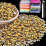 5000pcs 3mm Resin Rhinestones Bulk, Mineral Gold Flatback Round Jelly Rhinestones Bedazzling Non Hotfix Crystal Gems Large Quantity Wholesale for DIY Crafts Clothes Tumblers Face Makeup Manicure