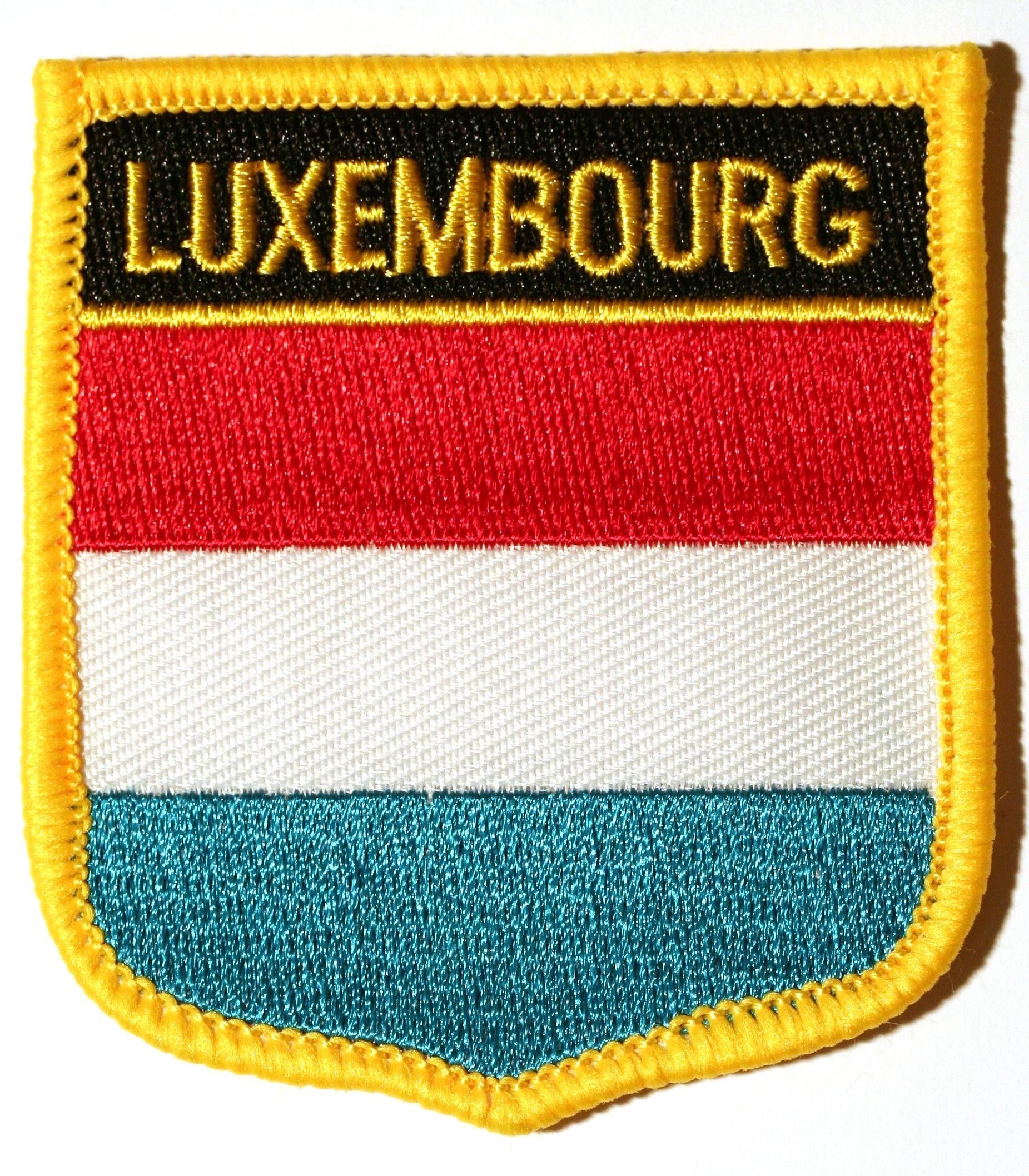 Buxton's Badges Unisex Multiple Luxembourg Embroidered Shield Flag Patch