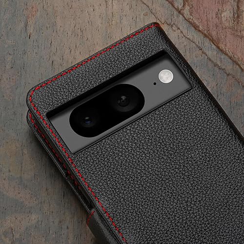 Miniatura 6 de TORRO Funda compatible con Google Pixel 8  Funda de cuero premium tipo cartera con ranuras para tarjetas (negro)