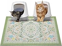 Glittme Cat Litter Mat 33x22 Non-Slip Litter Trapping Mat - Washable, Waterproof, Easy Clean for Litter Boxes & Kitty Paws