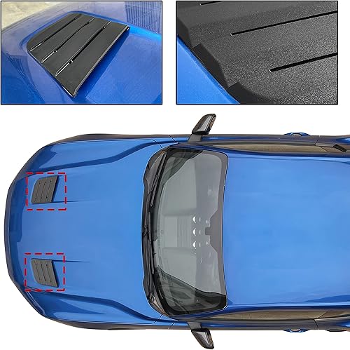 Miniatura 5 de KEWISAUTO Cubierta de ventilación de capó para Ford Mustang 2018-2022, cubierta de salida de ventilación de aire para Ford Mustang 2018 2019 2020