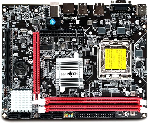 FRONTECH G41 Chipset Motherboard with 2xDDR2 RAM Slots LGA775 Supports Core 2 Quad/Core2 Extreme/Duo/Pentium/Celeron Processors | 8 USB 2.0 Ports,…