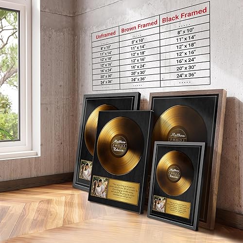 Vista 126 de H-DEWALL Letras de canciones personalizadas, lienzo enmarcado en marrón, música romántica del día de San Valentín, regalo personalizado para marido