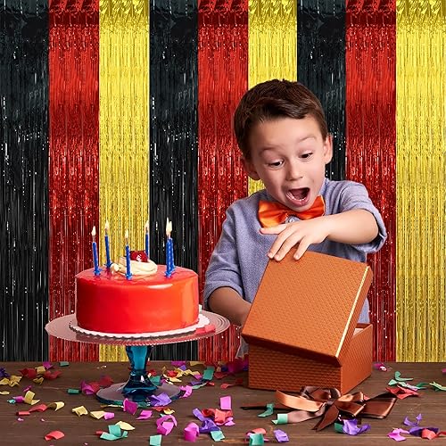 Miniatura 9 de Paquete de 3 cortinas de oropel para fiesta, telón de fondo de Halloween, serpentinas de puerta con flecos, cortina de telón de fondo para