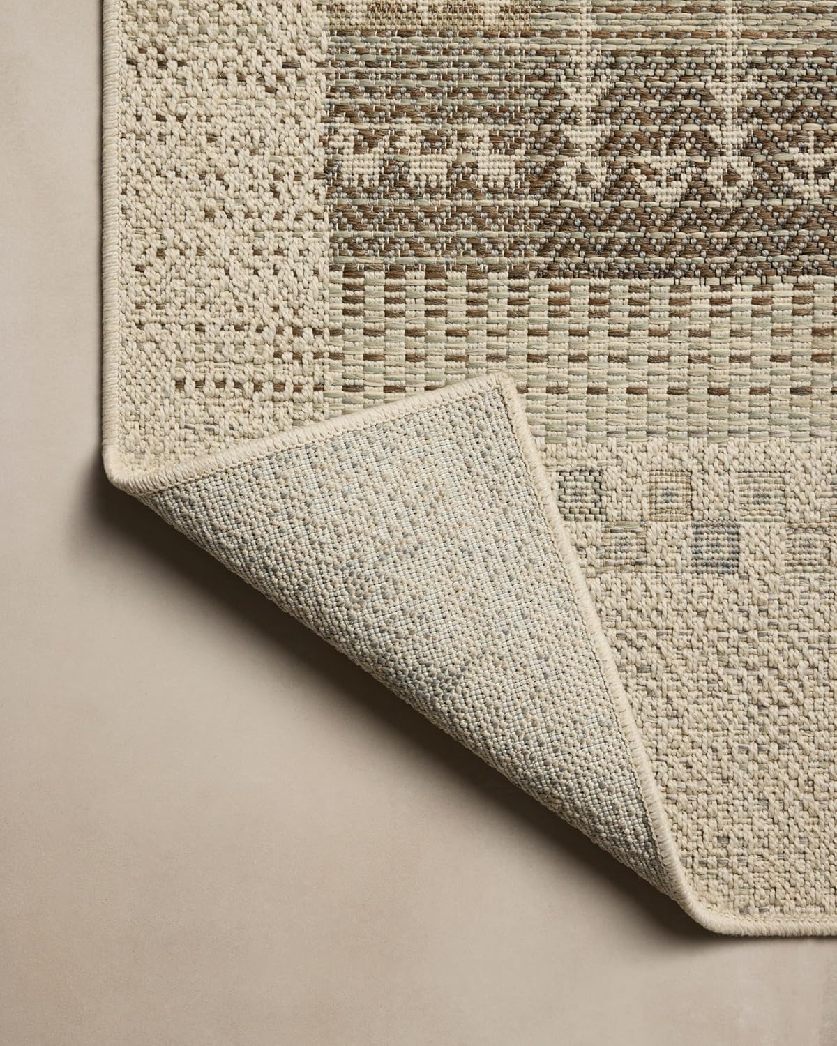 Loloi Saylor Collection SAY-05 Ivory/Earth 7'-6" x 10' Indoor/Outdoor Area Rug