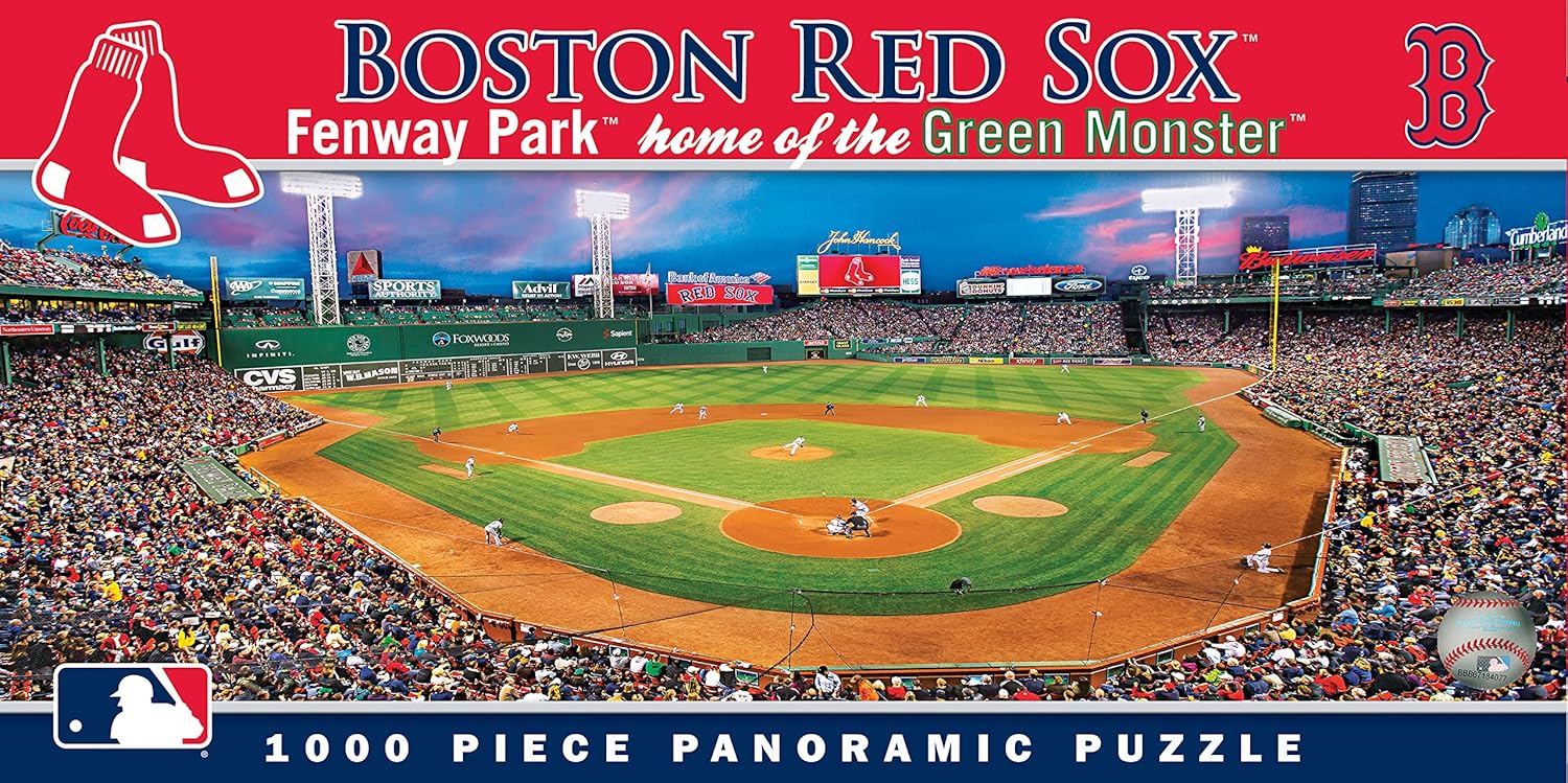 MasterPieces MLB Boston Red Sox Stadium Panoramic Jigsaw Puzzle,Fenway Park, Home of the Green Monster, 1000 Pieces