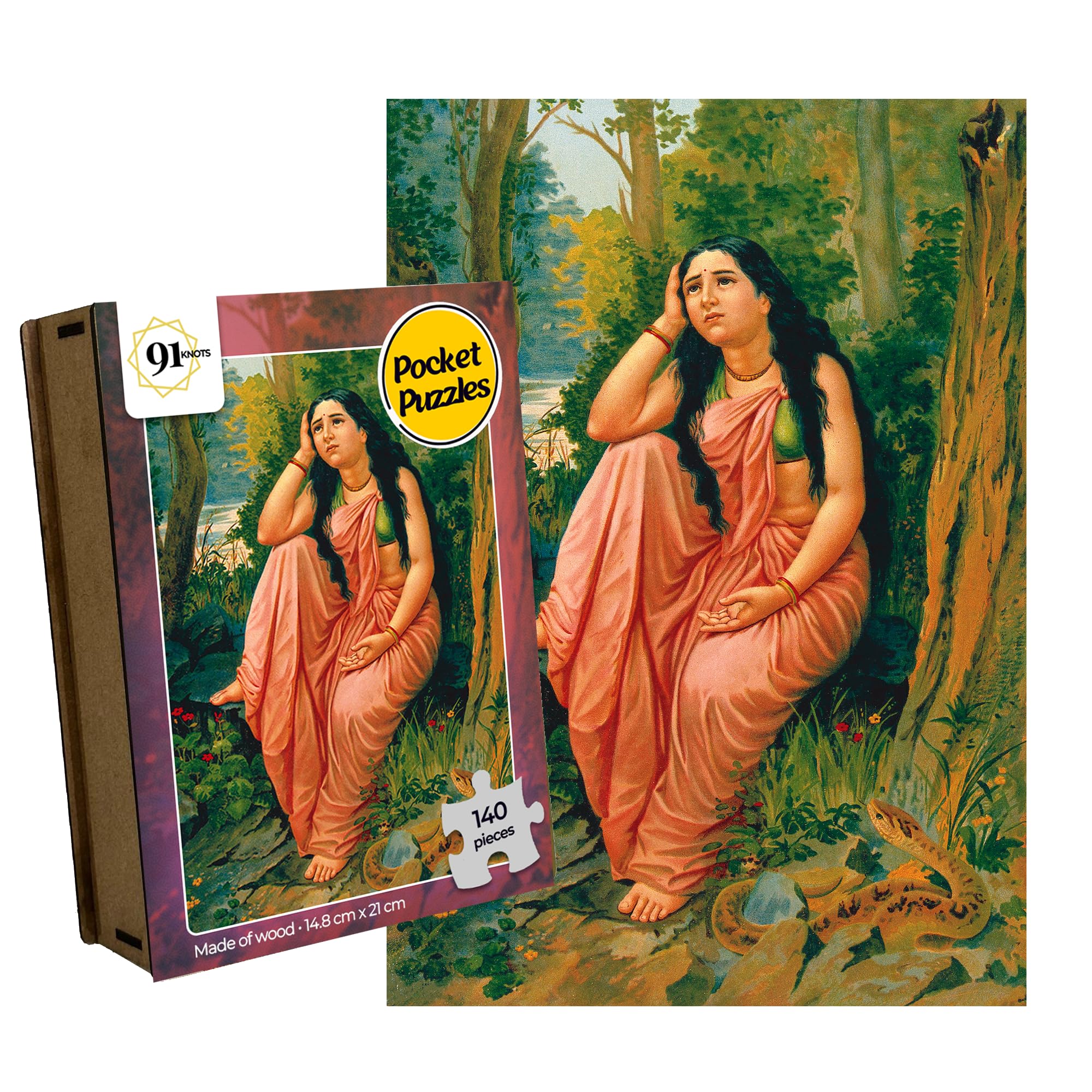 See full amazon price history chart for 91Knots Raja Ravi Varmas-Damayanti in The Forest Wooden Jigsaw Puzzle (140 Pieces) for Adults and Kids Indian Artwork Puzzle | Brain Booster Games & Toys for Above 5+ Years | Gifts for Christmas 91Knots Raja Ravi Varmas-Damayanti in The Forest Wooden Jigsaw Puzzle (140 Pieces) for Adults and Kids Indian Artwork Puzzle | Brain Booster Games & Toys for Above 5+ Years | Gifts for Christmas (B0D4R6GR4F) Amazon Price History, Amazon Price Tracker