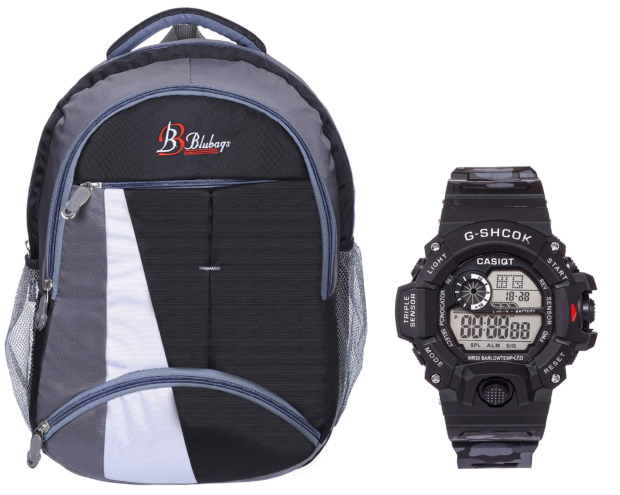 BLUBAGS Laptop Backpack/Office Bag/School Bag/College Bag/Business Bag/Unisex Travel Backpack & Digital Militry Watch (Black) (B08Z4B9DZS) Amazon Price History, Amazon Price Tracker