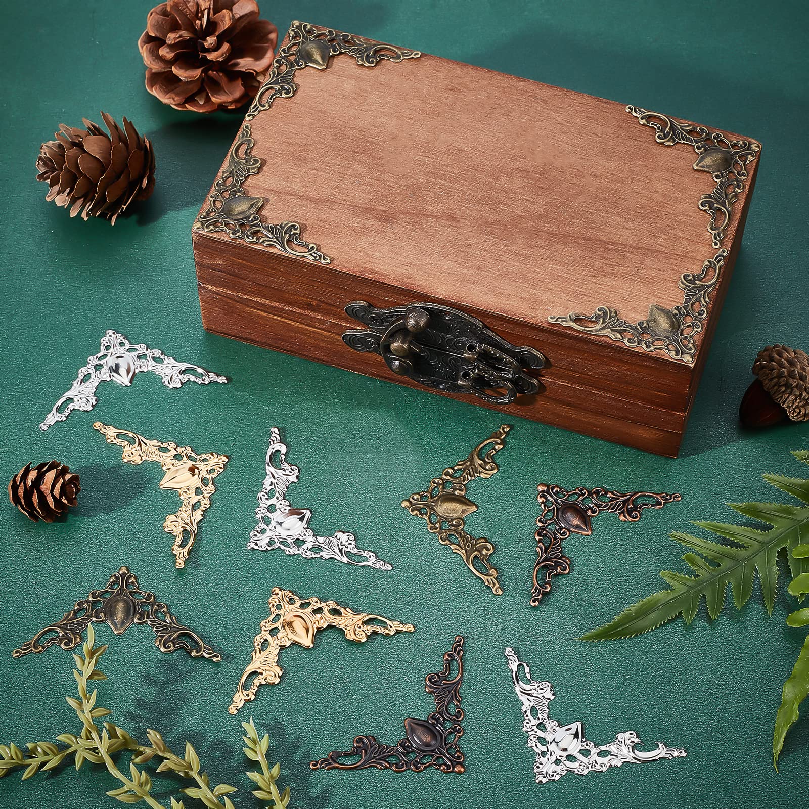 Amazon | PH PandaHall コーナー金具 ボックスコーナー 装飾金具 160枚