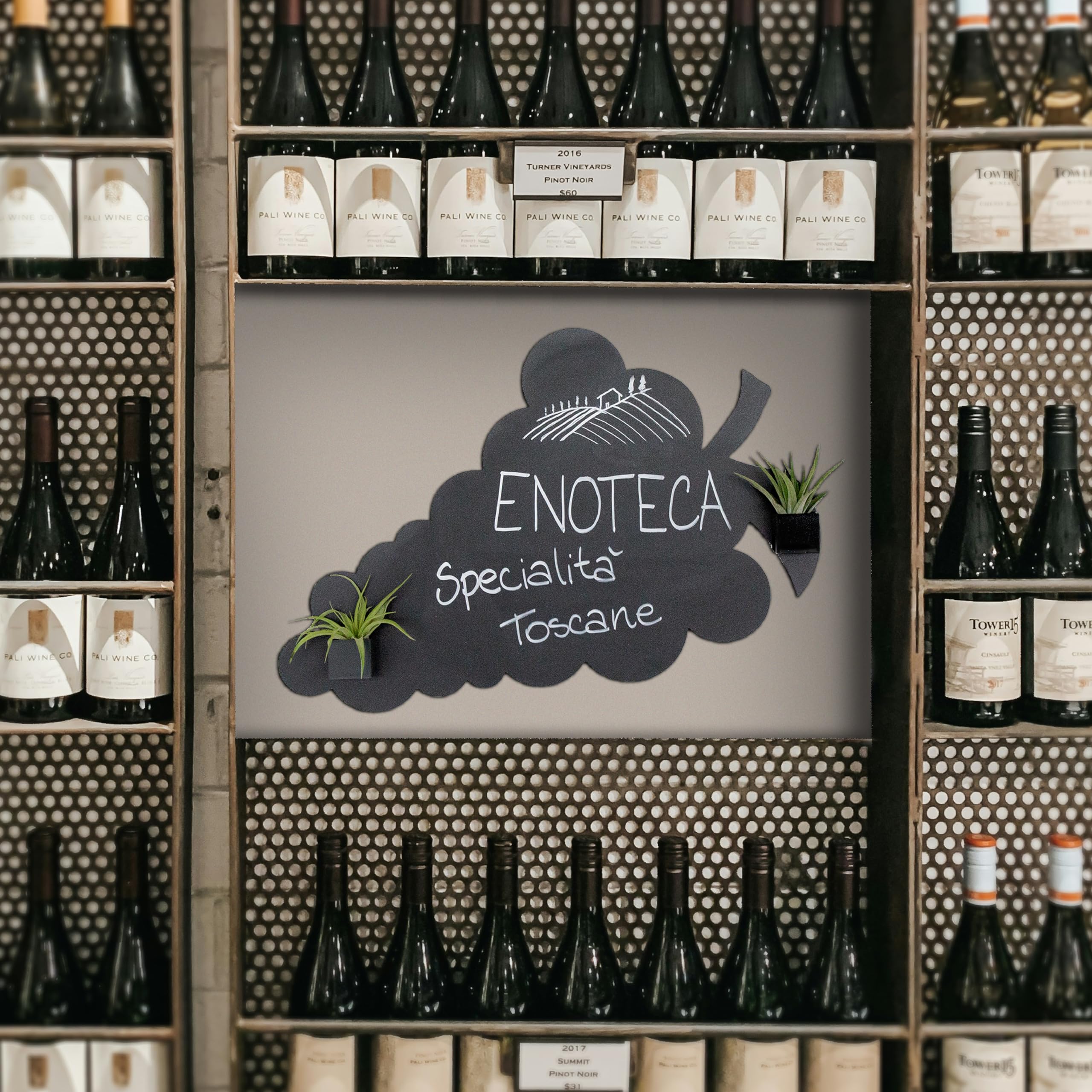 Lavagna Magnetica Da Parete Kalimitica 33x33cm - Scrivibile Con Gessetti, Nero Antracite