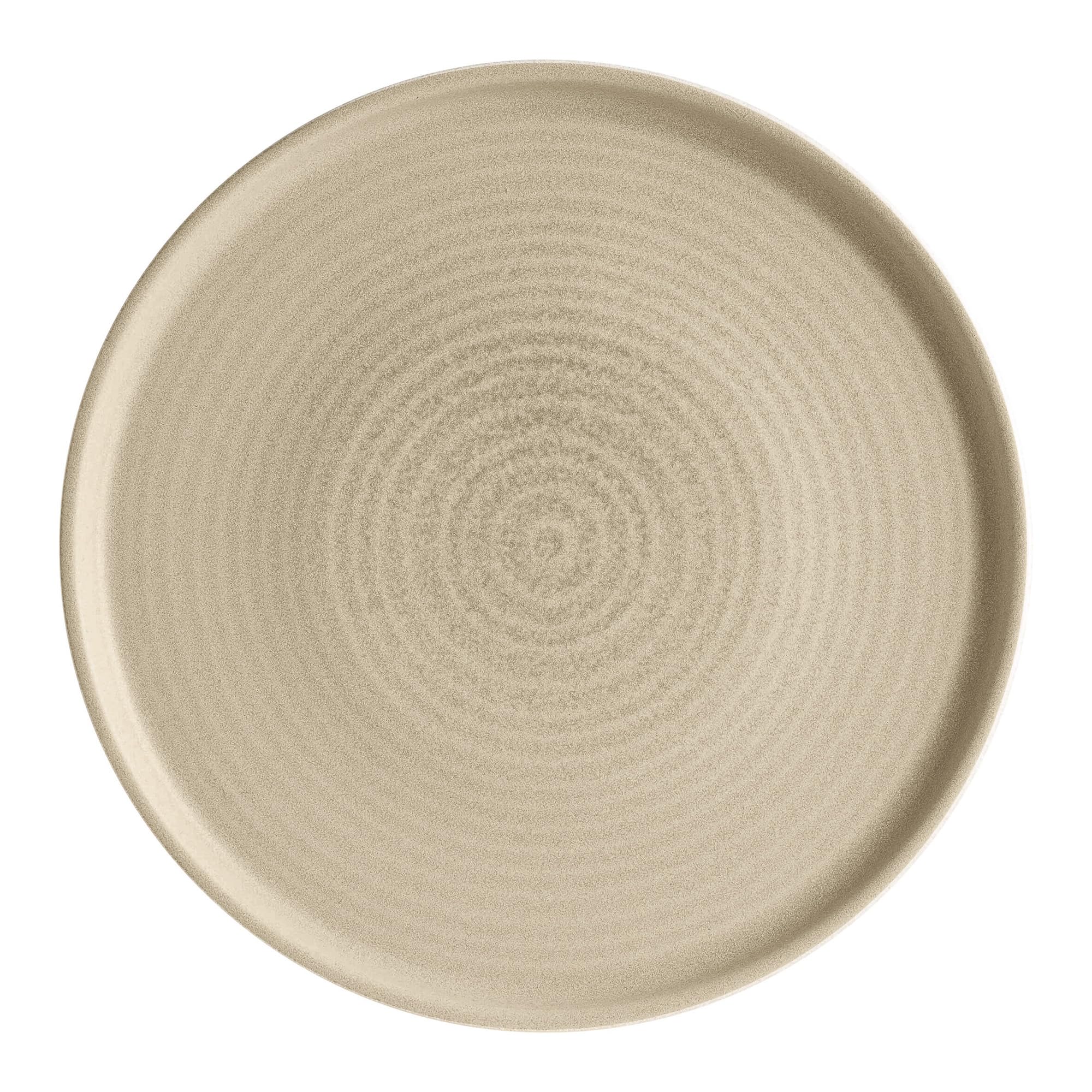 Bonna Mirage Ripple Speiseteller 21 cm – 6er Set | Porzellan Beige | Flache Teller für Alltag, Anlässe & Gastronomie | Spülmaschinen- & Mikrowellengeeignet | MRGRPL21DZ