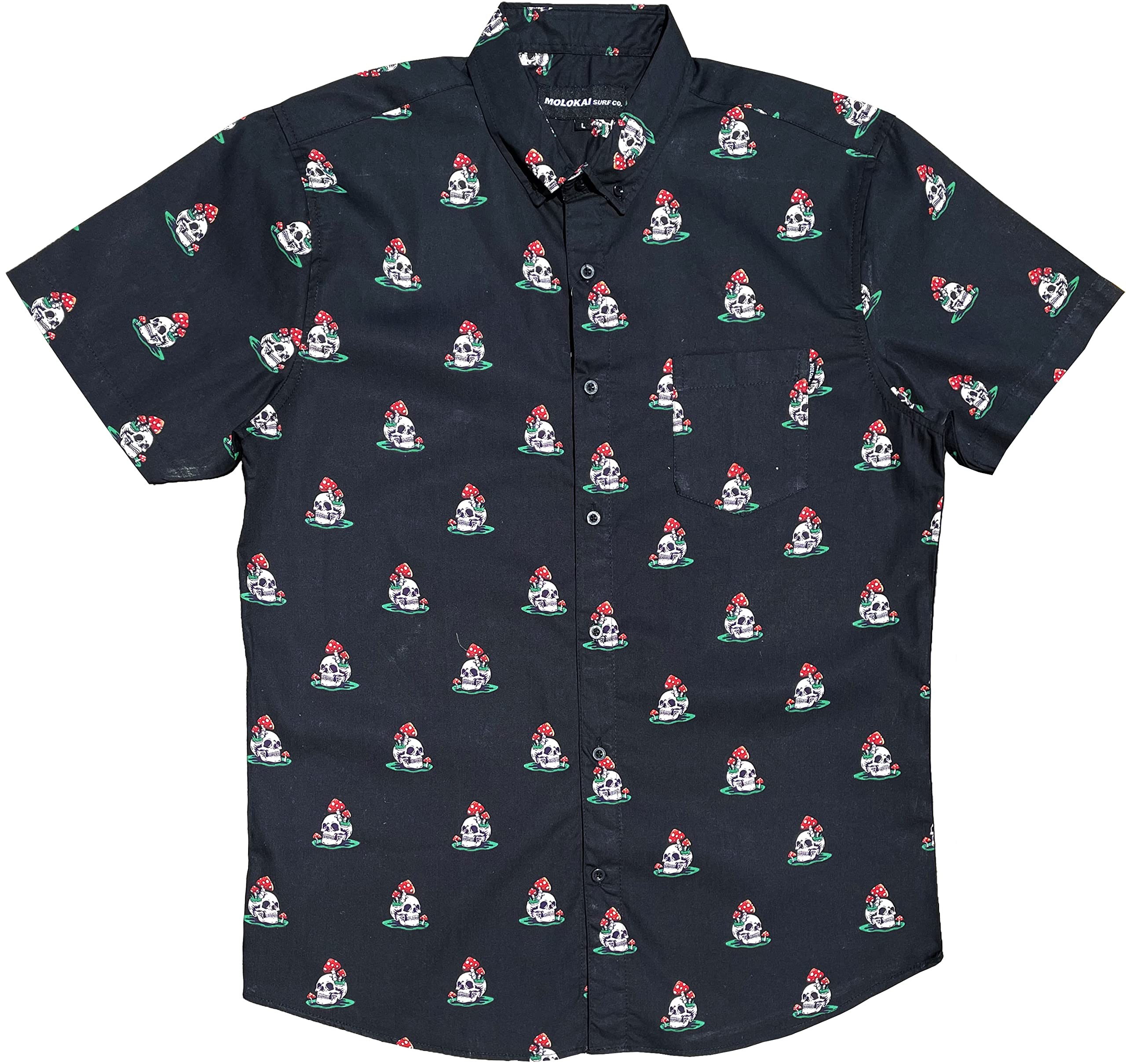 Molokai Surf Button Down Slim Fit Hawaiian Short Sleeve Shirts