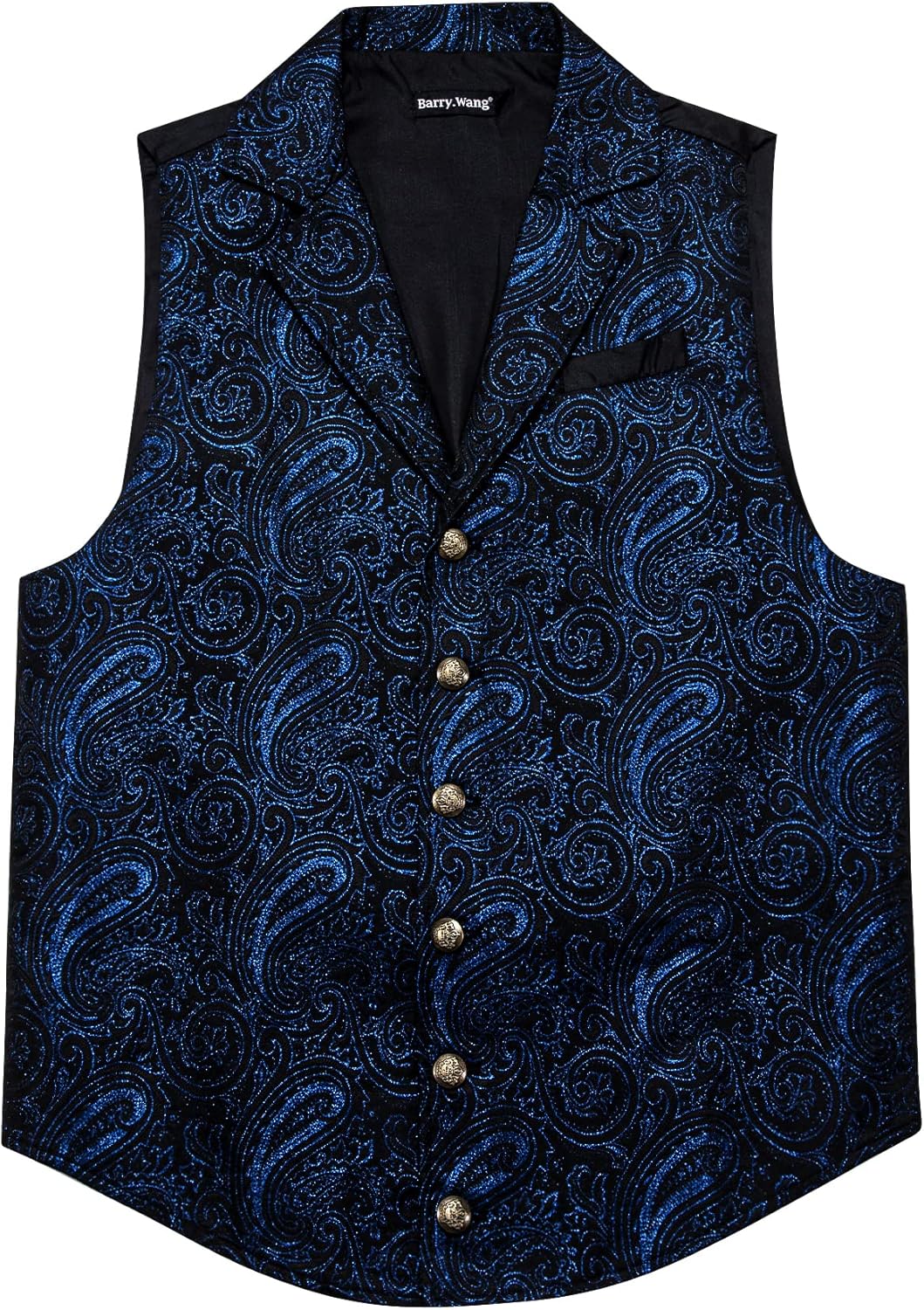 Barry.Wang Mens Victorian Vest Steampunk Gothic Paisley Tailored Collar Waistcoat Halloween Themed Party - Image 3