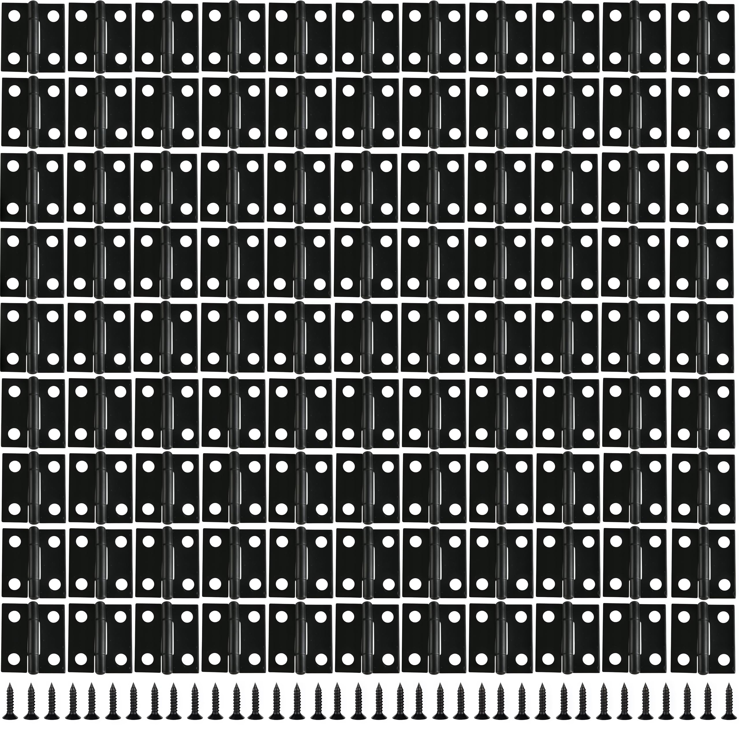 Vbnexyr Black Paint Door Hinges 50 Piece Pack Of 24 * 25Mm Metal Cabinet Door Hinges With Internal Folding Hinges And Screws Painted Black