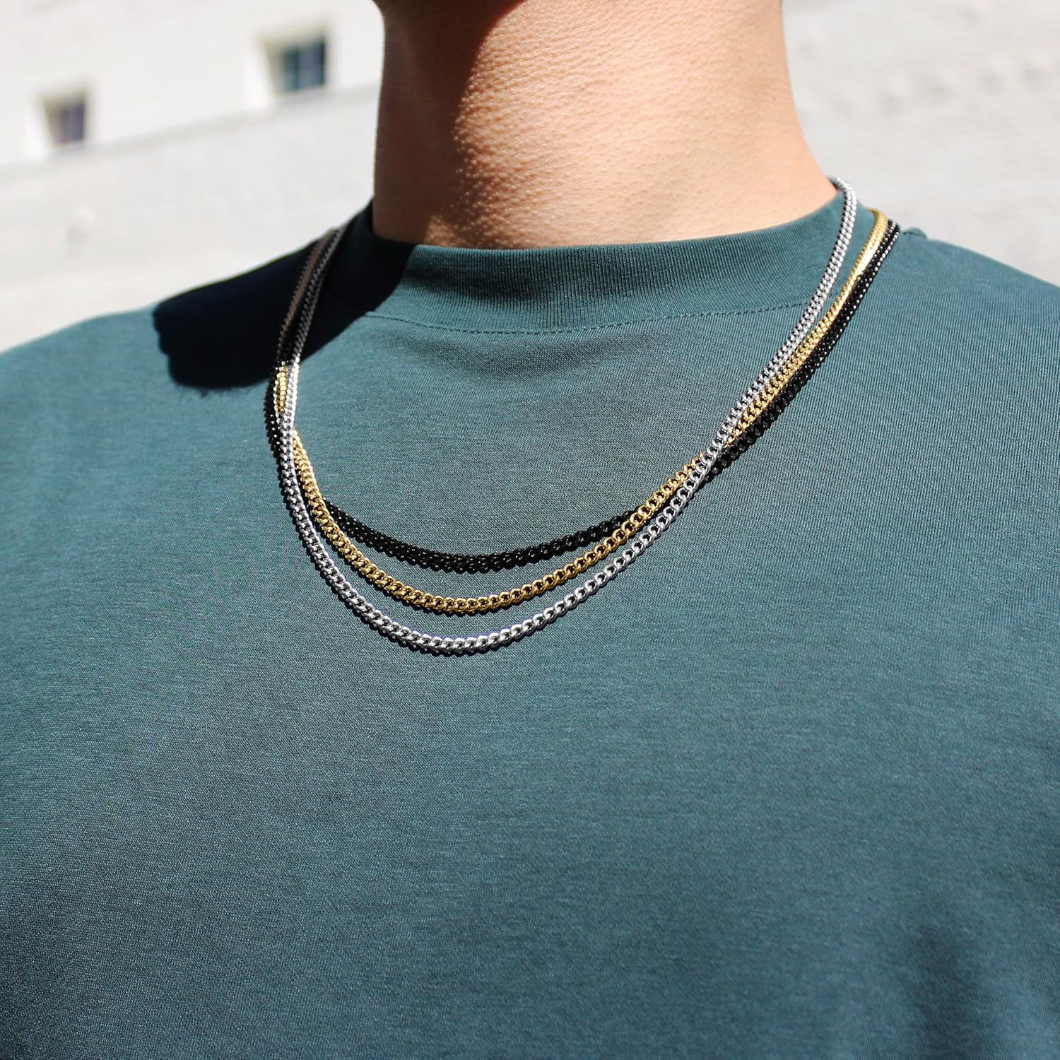 Men’s Stainless Steel Cuban Chain Necklaces Choice of Styles and Colors - 24"