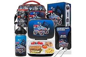 Kids Lunch Box Set with Insulated Lunch Bag, Stainless Steel Water Bottle,...