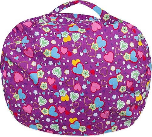 Miniatura 18 de Posh Funda de Silla Puf Rellenable para Almacenamiento de Animales de Peluche para Niños - Organizador de Juguetes Infantiles, Grande-38 - Lona