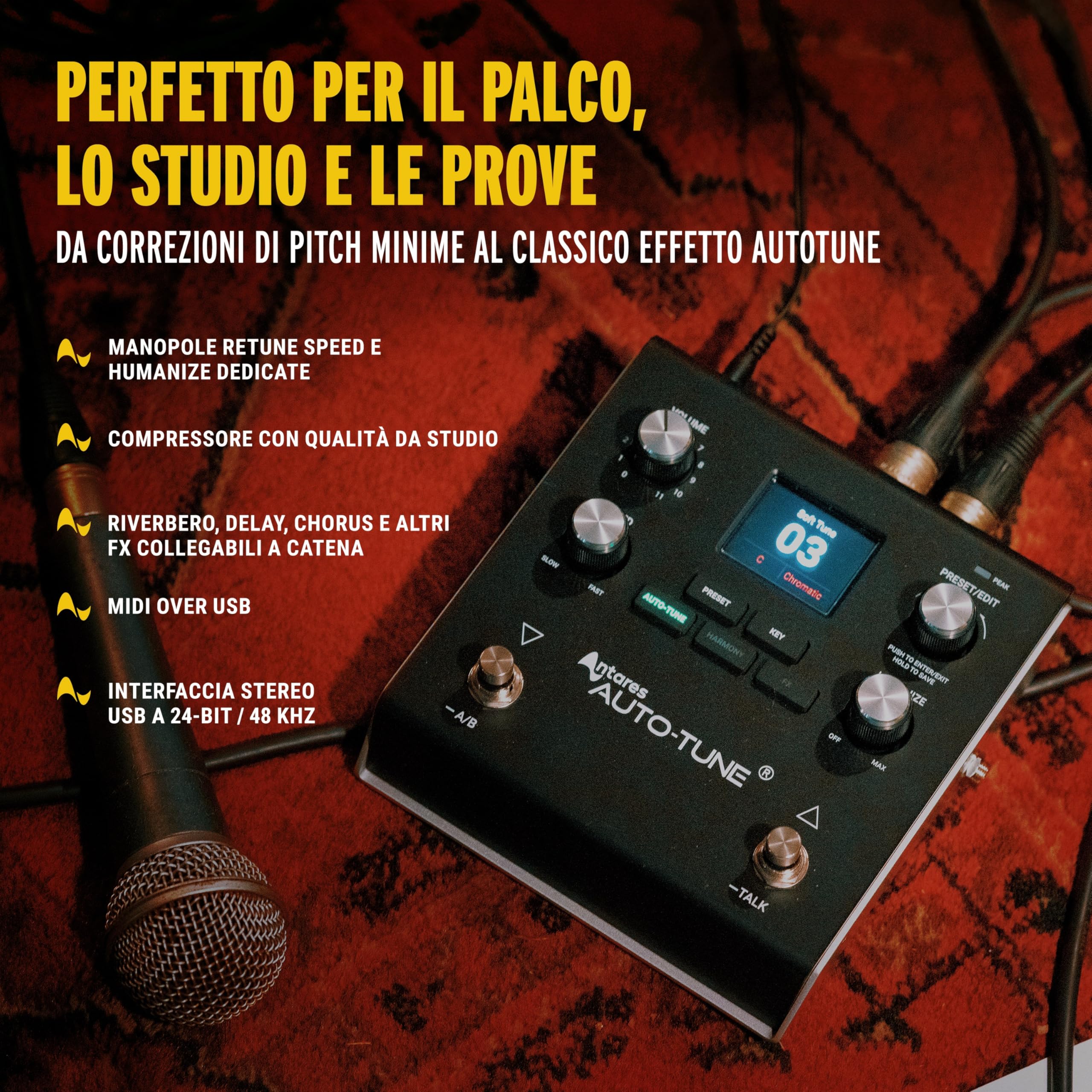 HeadRush VX5 - Effetto a Pedale con AutoTune Antares per Cantanti, con Real Time Pitch Correction, Armonia vocale, Interfaccia per Chitarra e Microfono