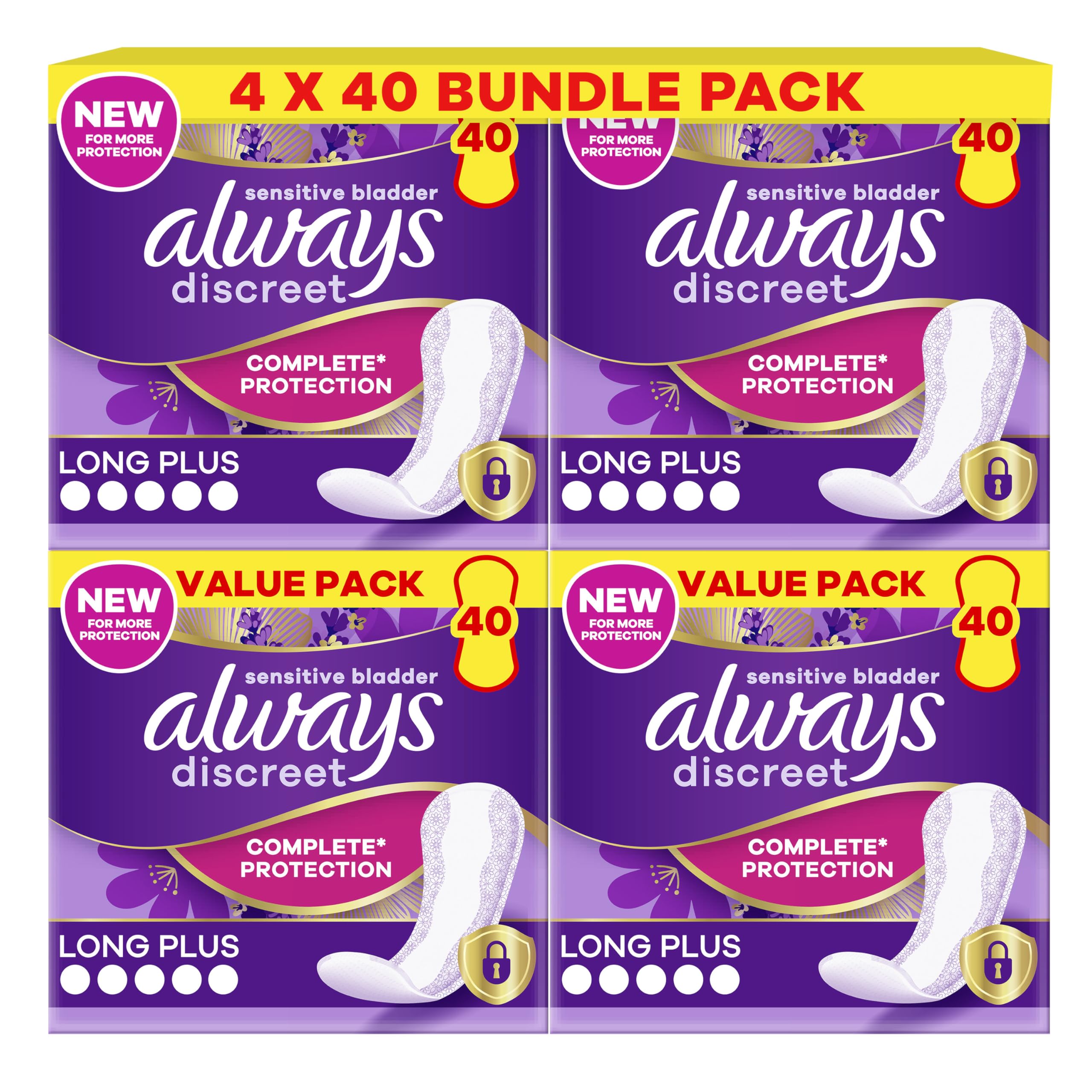 Always Discreet Plus Incontinence Liners Pack of 160