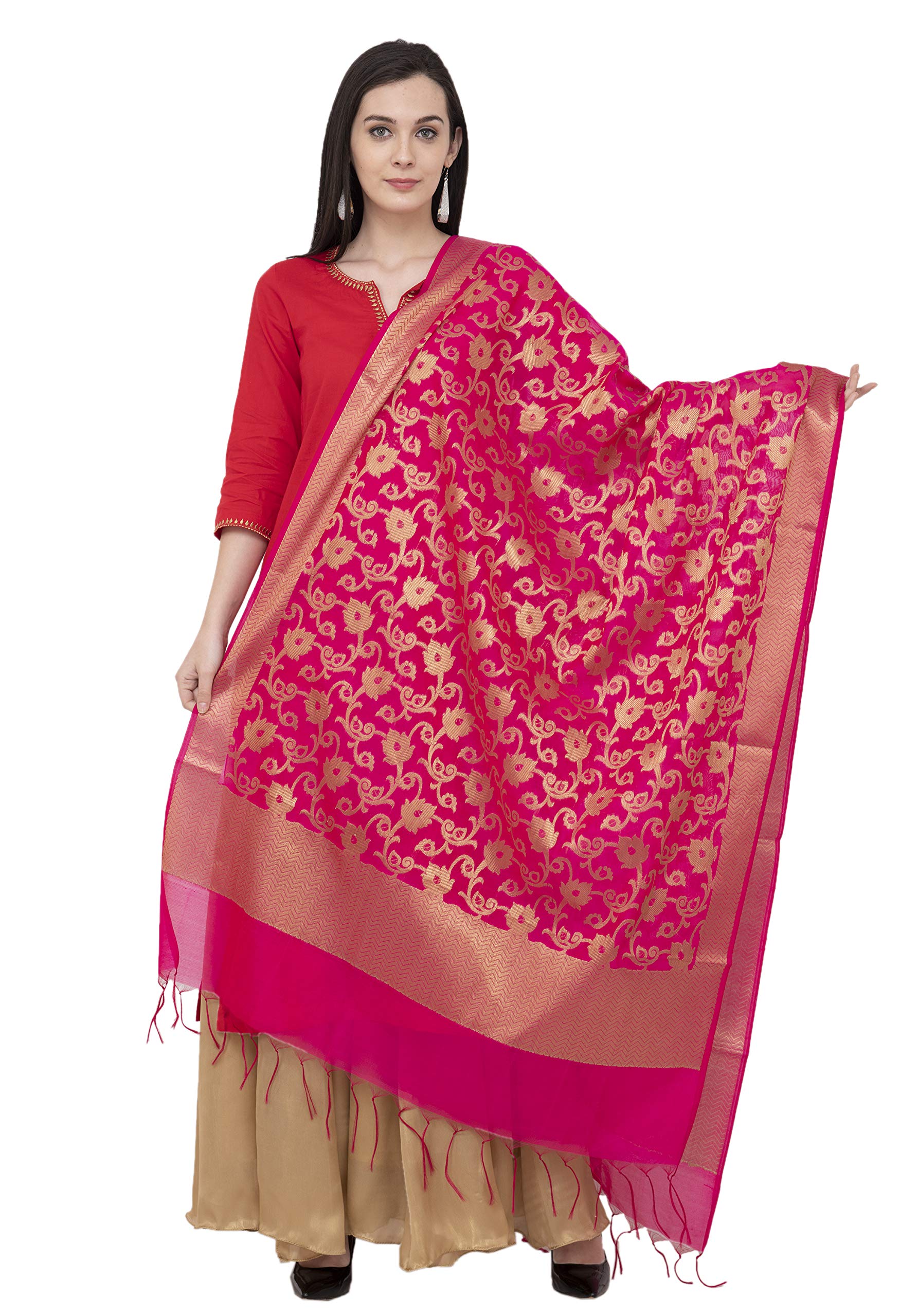 Women's VNS Jaal Dupatta (Rani/Chunni, Free Size)-image-40