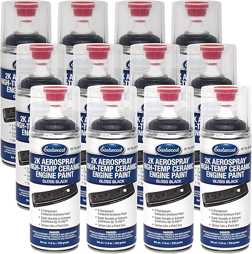 Eastwood 2K Aerospray - Pintura de cerámica para motor de alta temperatura, color negro, 12 onzas