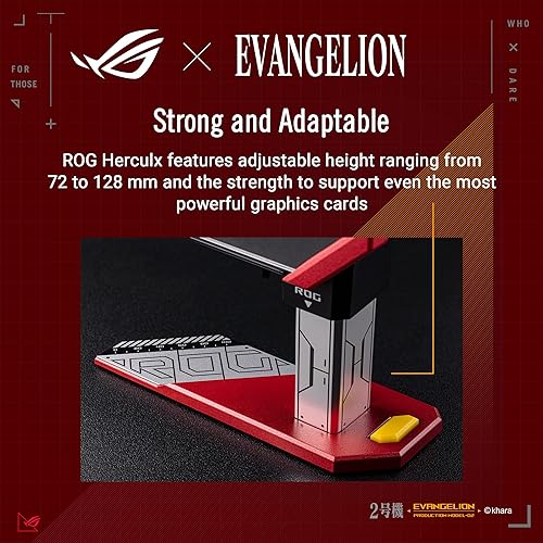 Miniatura 3 de ASUS ROG Herculx EVA-02 Edition - Tarjetero (diseño sin herramientas, nivel de burbuja incluido, aleación de zinc maciza, 2.835-5.039 in, Aura Sync)