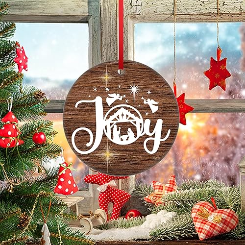 Miniatura 8 de Adorno de Navidad de Alegría, Belén, Biblia de Jesús de cerámica para árbol colgante, decoración cristiana, relleno de calcetín de regalo de Navidad