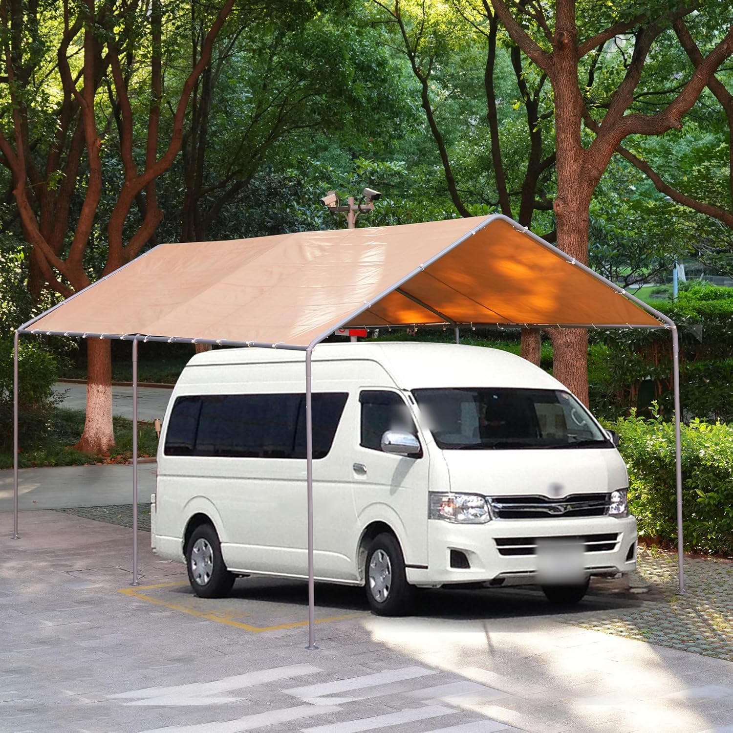 【UPF50+UVカット&防雨】車庫テント ガレージテント 車庫 お祭り 倉庫 奥3m×幅6m×高さ2.82m ガレージテント カー 限定50枚9％クーポン配布中！【幅3.6m×奥5.9m×高さ2.9m】テント 車庫テント ガレージテント  UV ガレージテント カーポート 大型 車 駐車 スチール製 頑丈 仮設倉庫 タープテント 倉庫