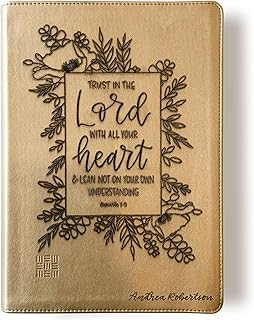 JOY CREATIVE NLT Every Woman's Soft Gold Bible | Personalized with Name | Custom Design is Hand Illustrated and Laser Engraved | Gift for Birthday, Graduation, Baptism, Anniversary, Wedding...