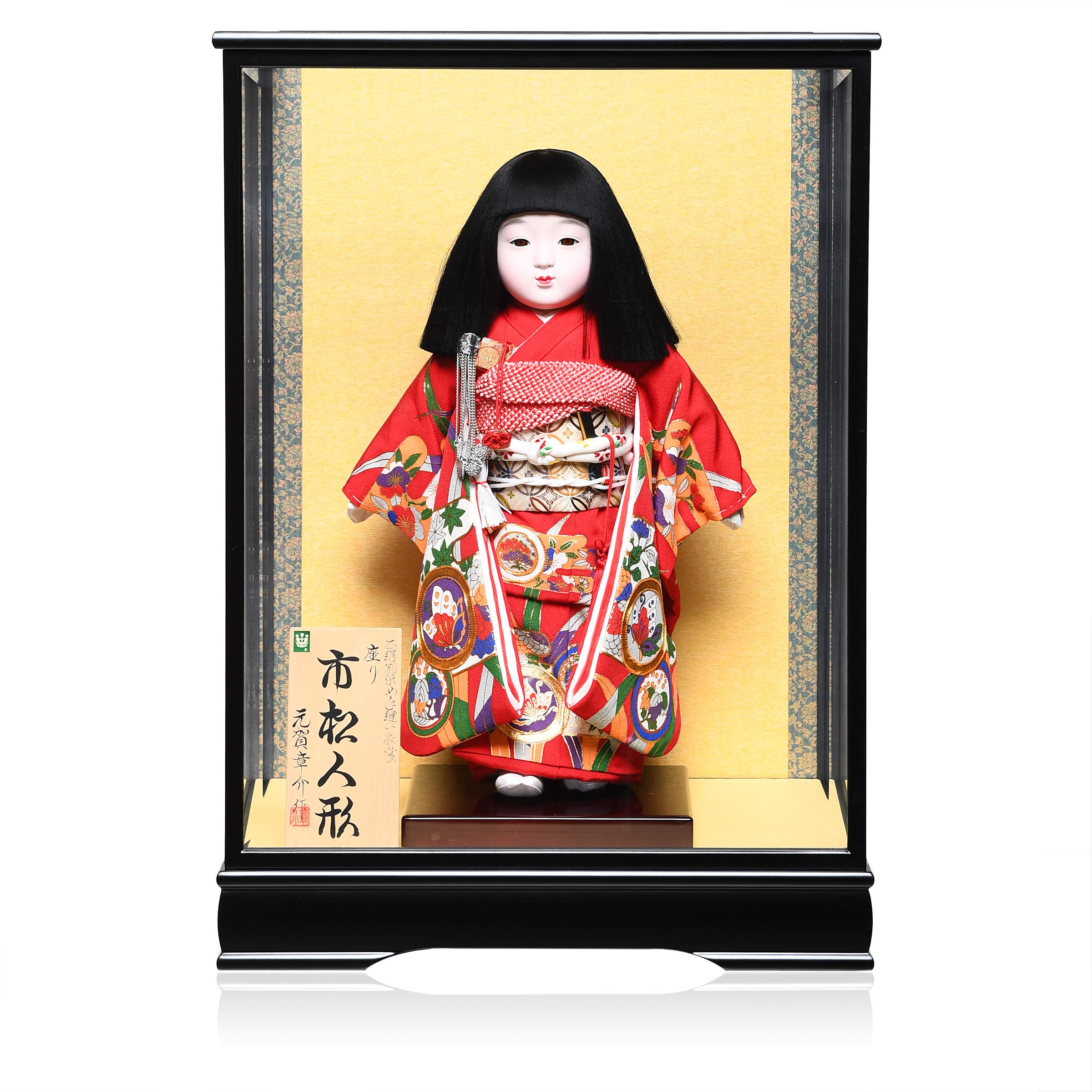 Amazon | 【着せ替市松人形】【市松人形】12号市松：正絹別染霞に紋柄