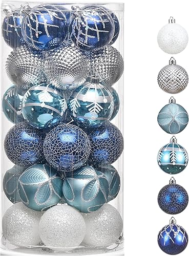 Valery Madelyn Christmas Ornaments Set, 30ct 2.36 Inches Nav