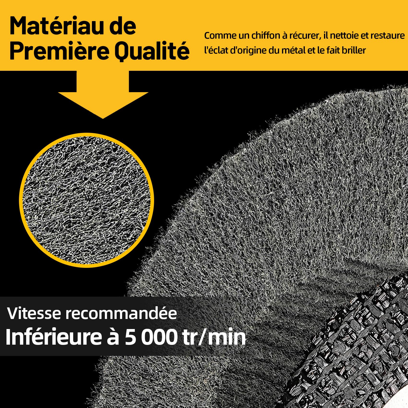 SI FANG 12.5 x 2.2 cm Disque de Ponçage à Lamelles en Fibre de Nylon, Lot de 6 Grit 600 Roue de Polissage pour Meuleuse d'angle, Pour le nettoyage, Pour le nettoyage et le polissage
