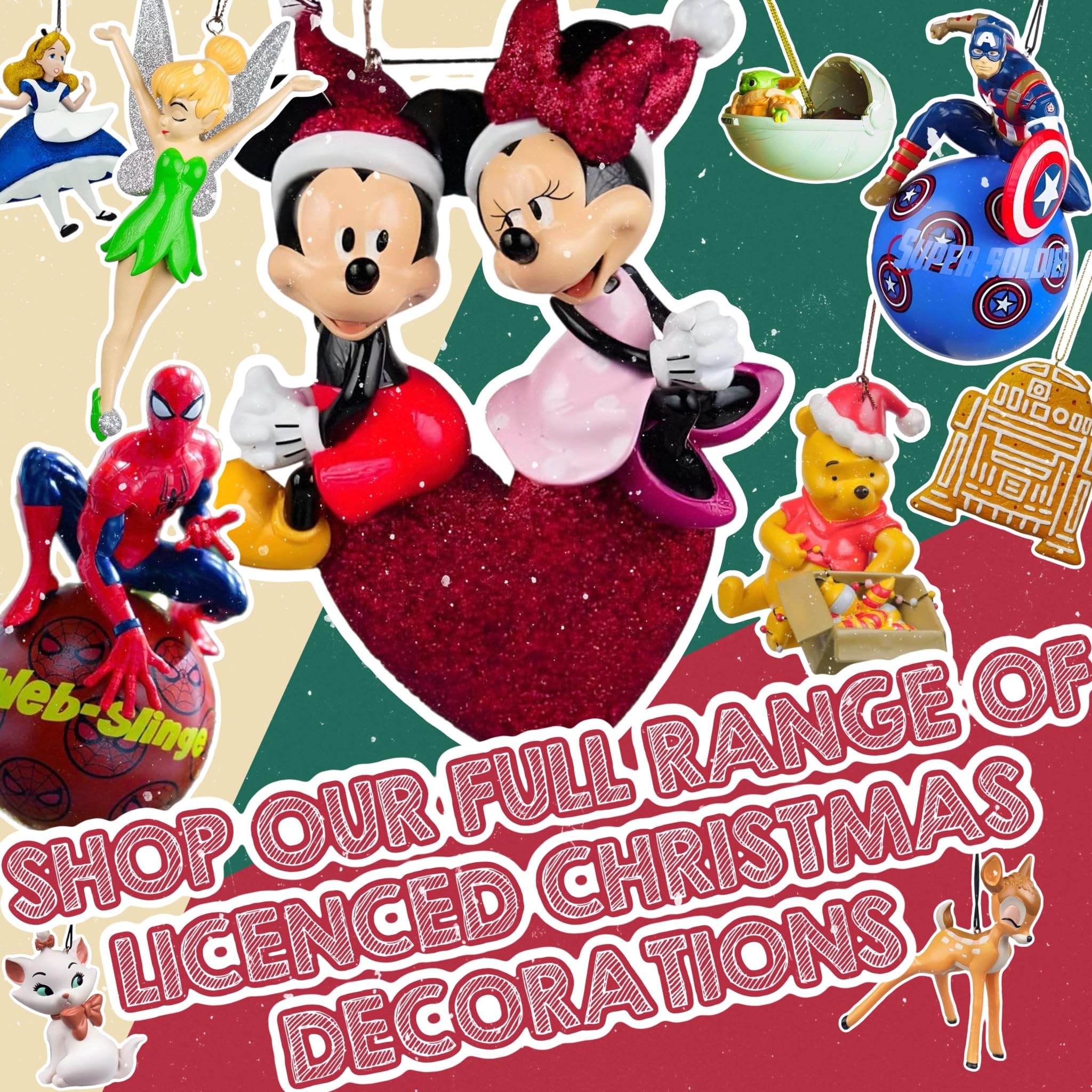 Disney Christmas Decorations Ornaments Baubles (Alice in Wonderland), Blue - Image 4