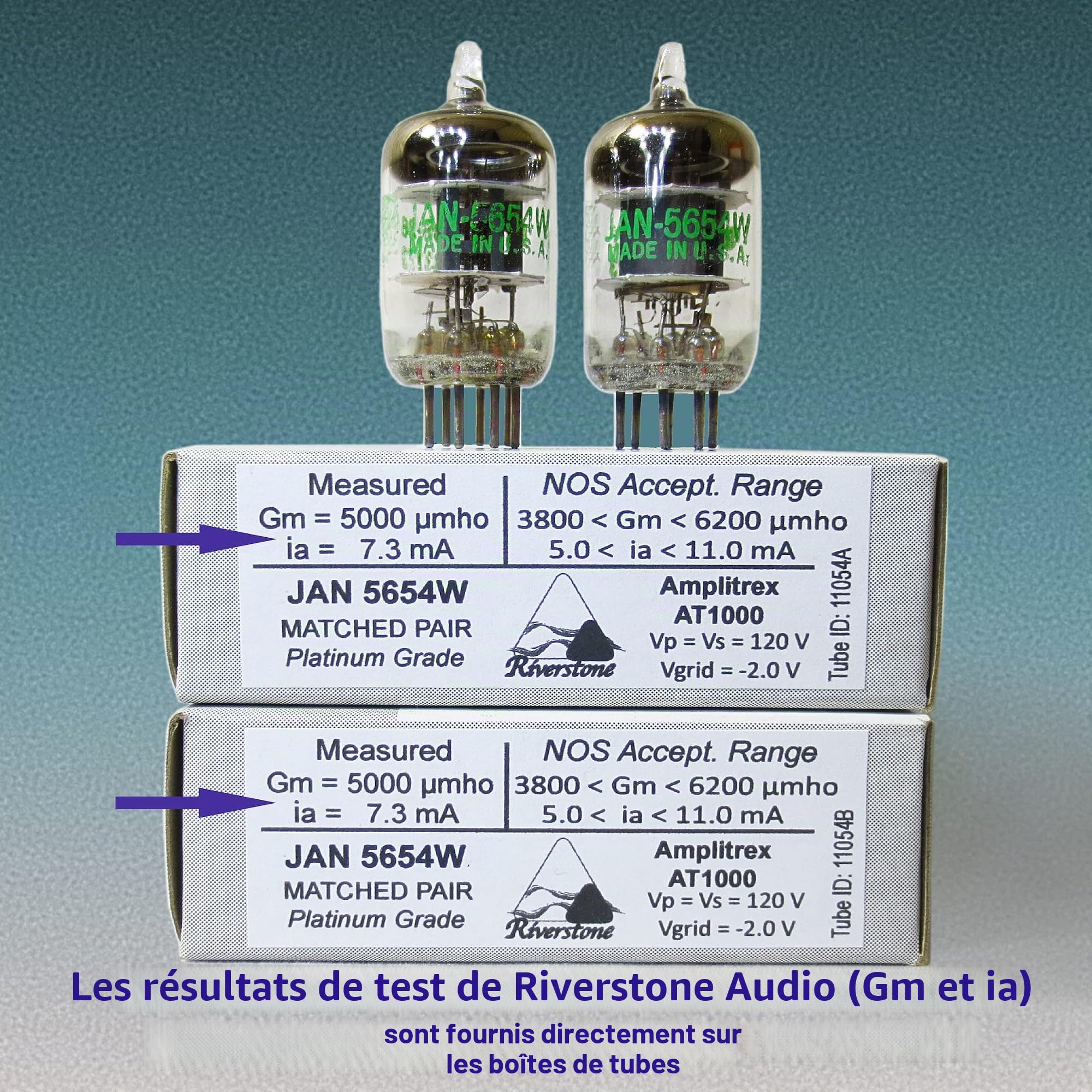 Paire (2 tubes) 7 broches GE Jan 5654 W Fully-tested sous vide tubes 5654/6 Ak5/6j1/6j1p/Ef95 amplificateur audio Electron Tube de mise à niveau - 5654 W Platinum Grade Paire