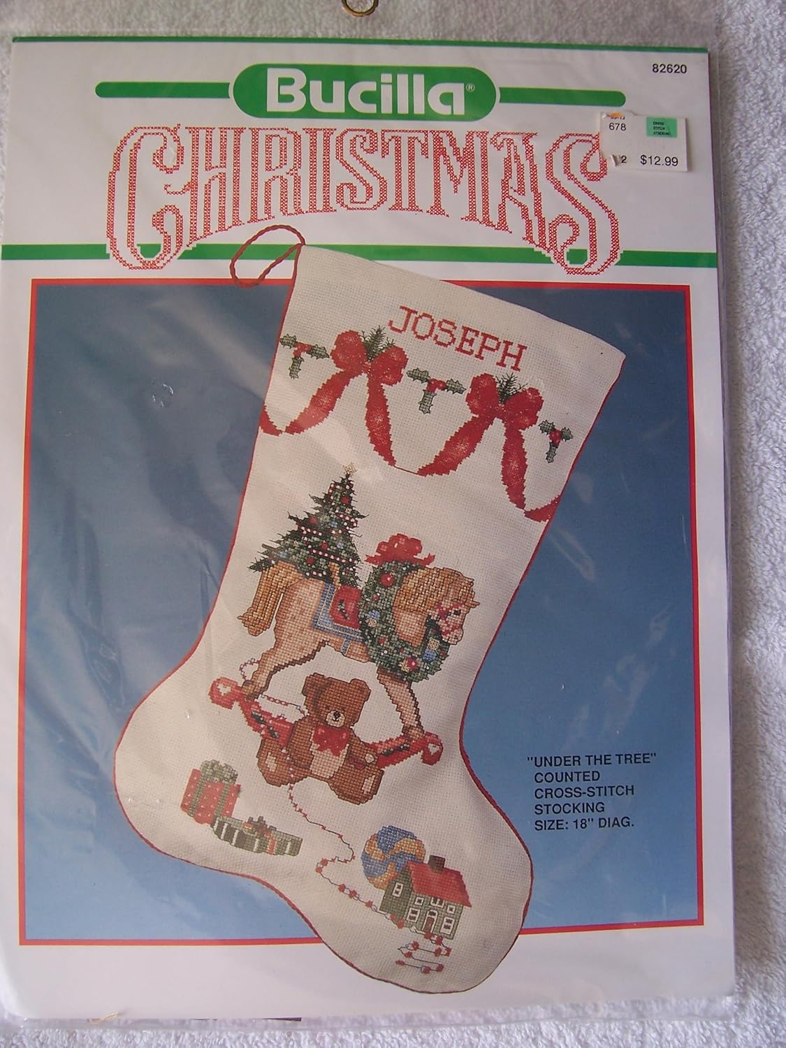 Bucilla 18" Under the Tree Counted Cross Stitch Christmas Stocking Kit