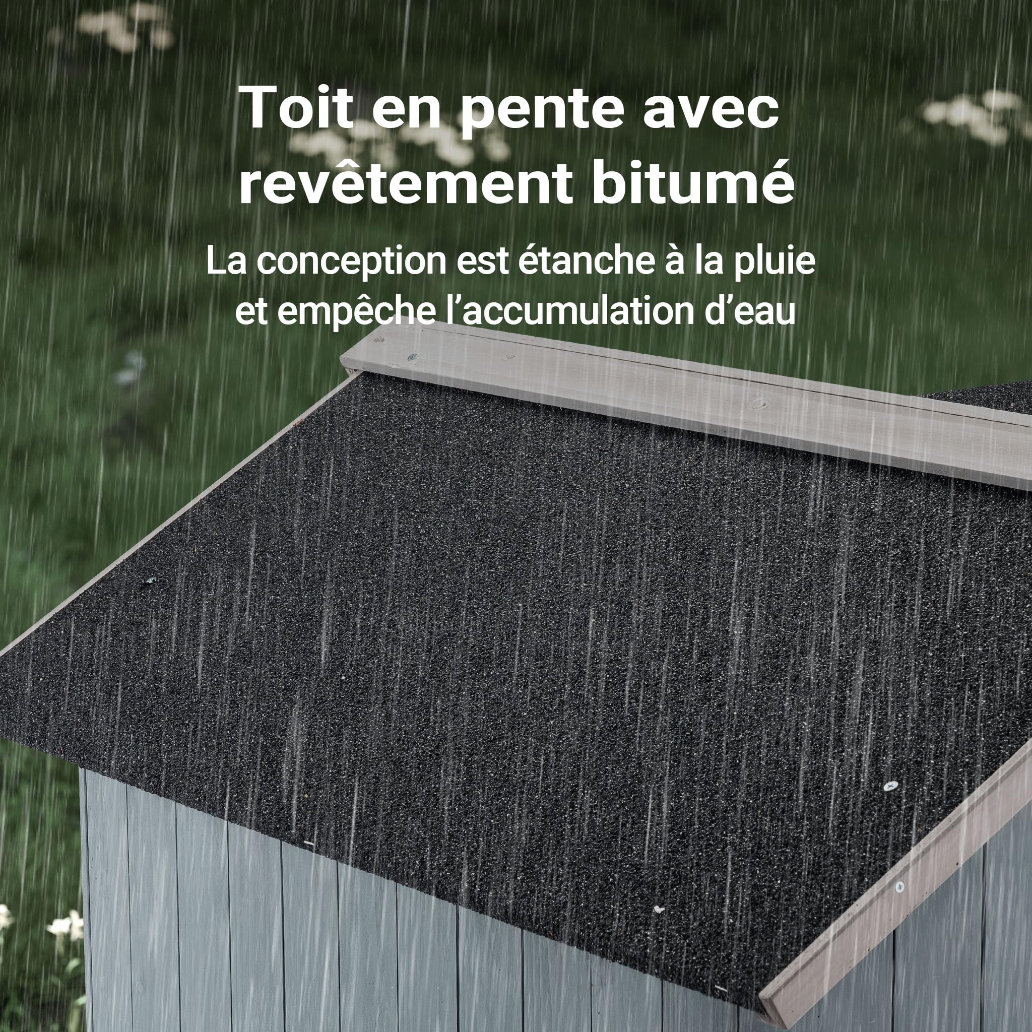 Wiltec Niche de Chien Maison de Luxe XL – Couleur Grise – 935 x 1050 x 775 mm – en Bois de Sapin – avec Toit bitumé et véranda – pour Balcon Jardin Terrasse