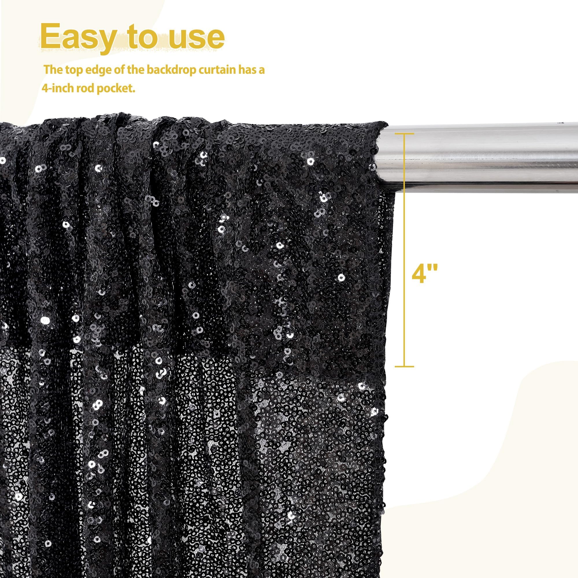 2Pieces Sequin Backdrop 2ftx8ft(60x243cm) Shiny Seamless Photo Booth Curtain for Party Wedding Decoration Photo Background, Iridescent — view 161
