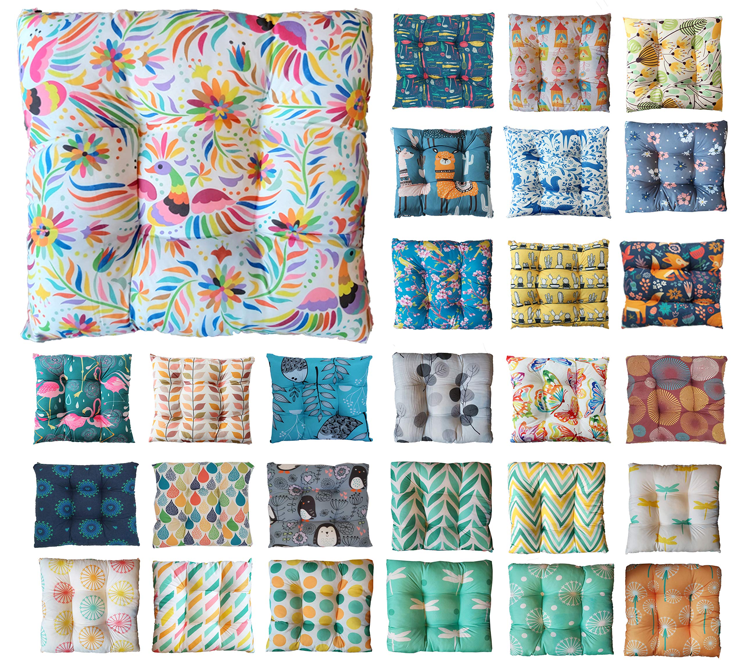 Tropik Home Colourful Seat Pads, Garden Kitchen Chair Cushion Tie On Many Colours (Mexican) โ image 1