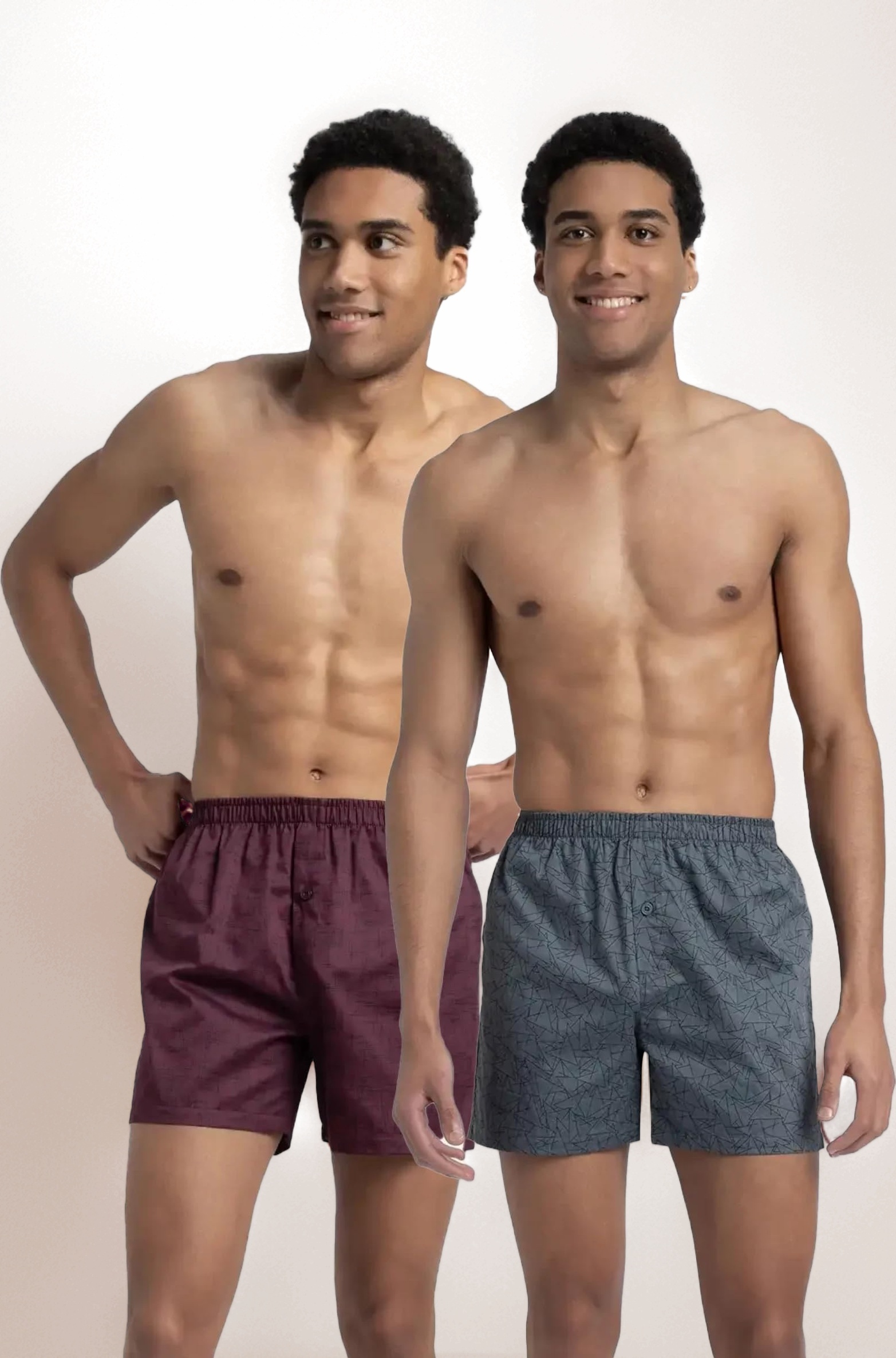 8222 Men's Super Combed Mercerized Cotton Woven Printed Inner Boxers with Ultrasoft and Durable Inner Waistband (Pack of 2)