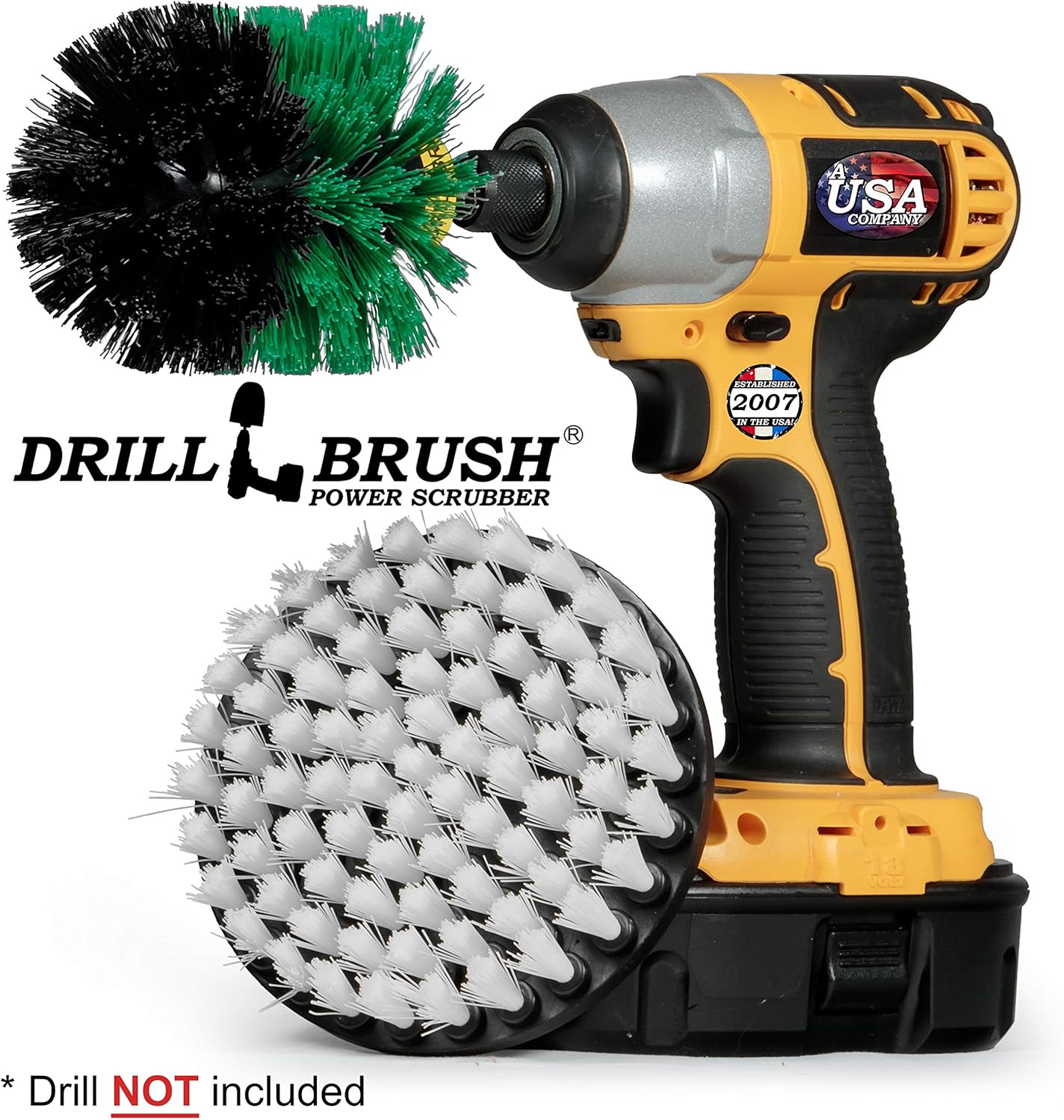 Drillbrush Power Rotary Bathroom Shower, Tile, Carpet and Upholstery Cleaning Kit