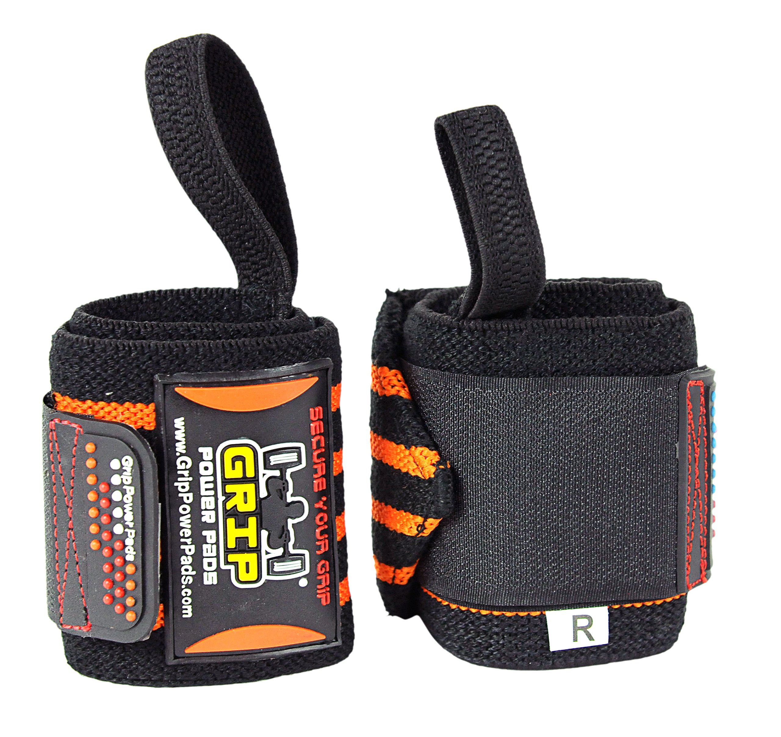 Grip Power Pads Fasce per Allenamento 1 Paio (2 Fasce), per Palestra, polsiera in Cotone, per Uomo e Donna, di Prima qualità, con PRO Rubber