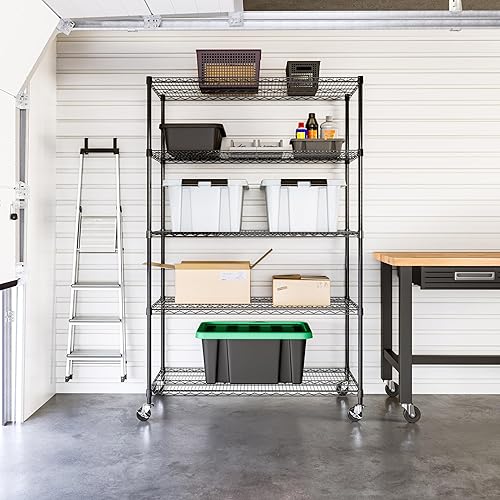 Miniatura 4 de Seville Classics UltraDurable - Estante de alambre de acero sólido NSF resistente, organizador para garaje, almacén, oficina, restaurante, aula,